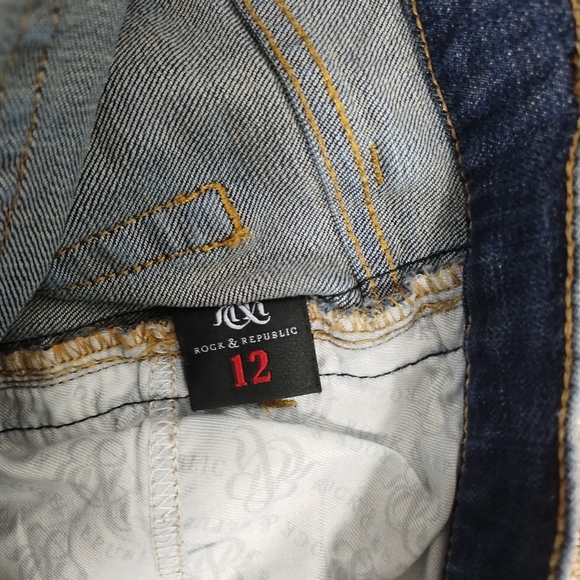 Rock & Republic Berlin Tuxedo Stripe Denim Jeans Size 12M - Picture 8 of 9